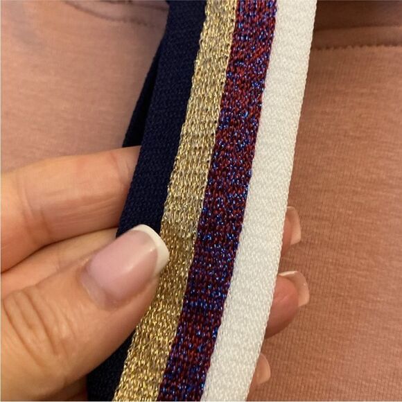 Ramy Brook Peach Hoodie with Striped Tie, M - Picture 4 of 11